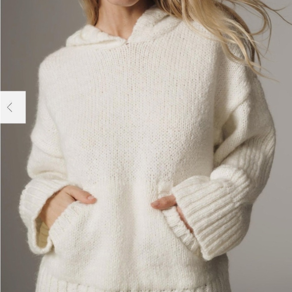Pilcro Cream Hooded Sweater